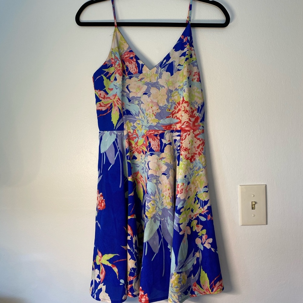 A line dress with flower pattern